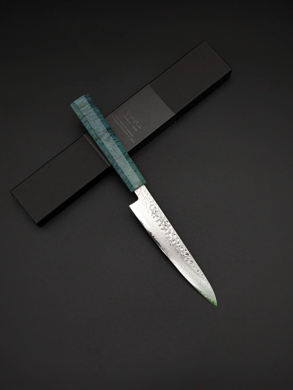 Touroku Sakai Petty 150mm VG10 Damascus – Blue Pakka Handle