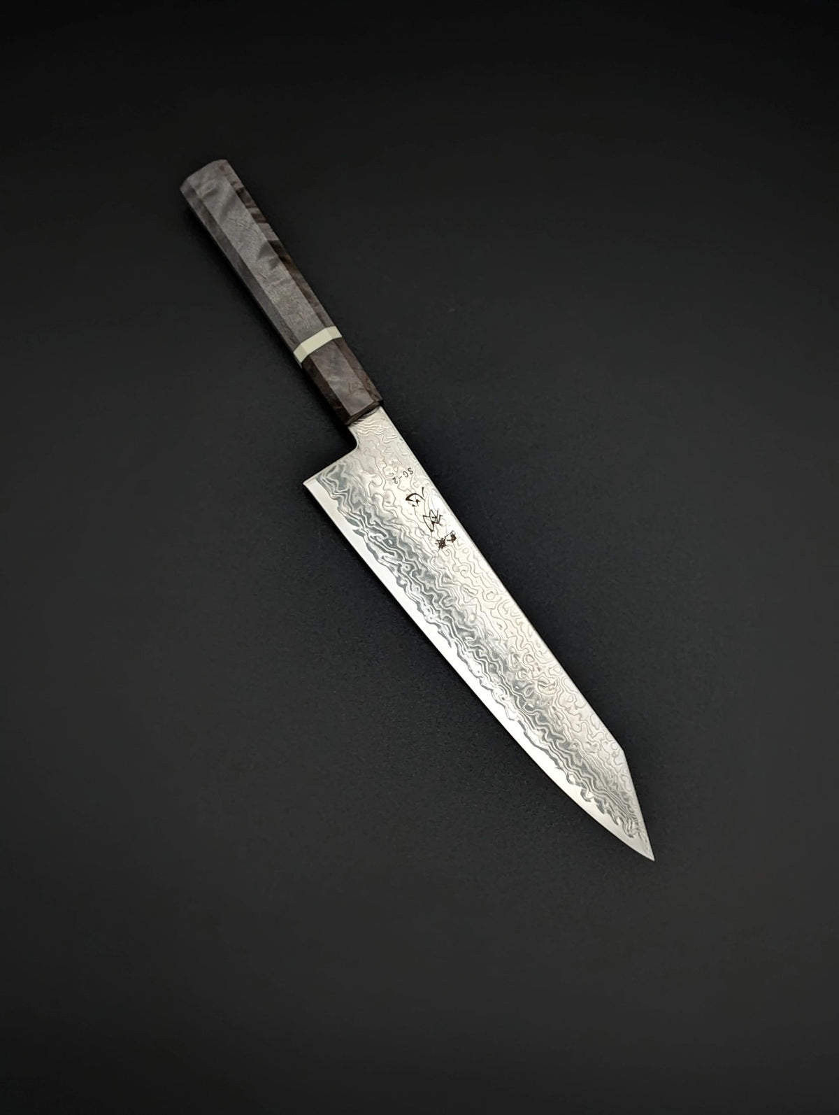Hatsukokoro Ryuhyo SG2 Kiritsuke 210 mm Birch Handle (Polished Damascus)