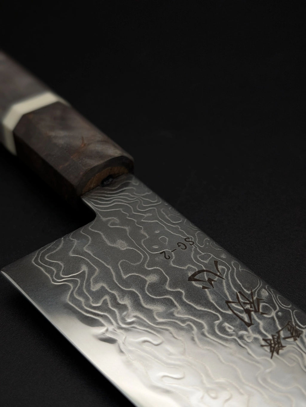 Hatsukokoro Ryuhyo SG2 Kiritsuke 210 mm Birch Handle (Polished Damascus)