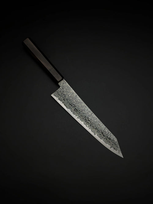 Hatsukokoro Ryuhyo Kurozome SG2 Kiritsuke 210 mm Ebony Handle