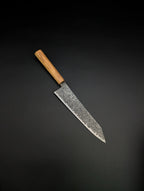 Hatsukokoro Mercury Kiri-Gyuto 210mm – SG2 Kurozome Damascus, Olivewood Handle
