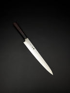 Higuchi VG10 Damascus Serrated Knife 240mm – Tsuchime – Pakka Wood Handle