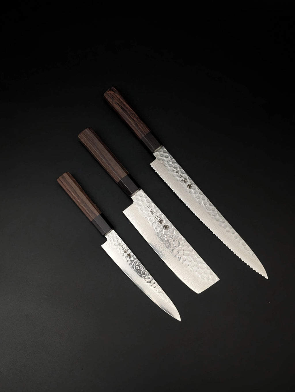 Higuchi VG10 Damascus 3-Piece Knife Set – Walnut Handle