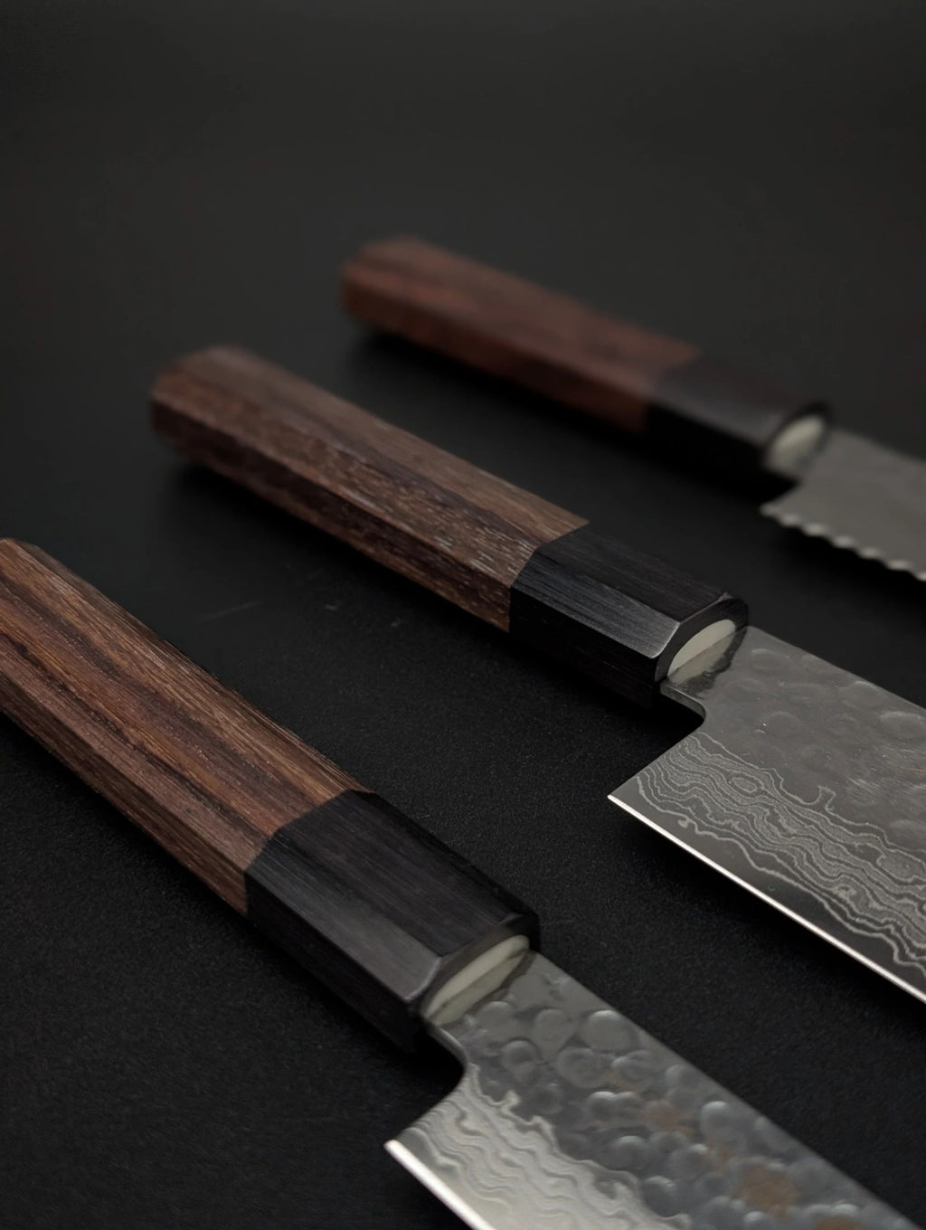 Higuchi VG10 Damascus 3-Piece Knife Set – Walnut Handle