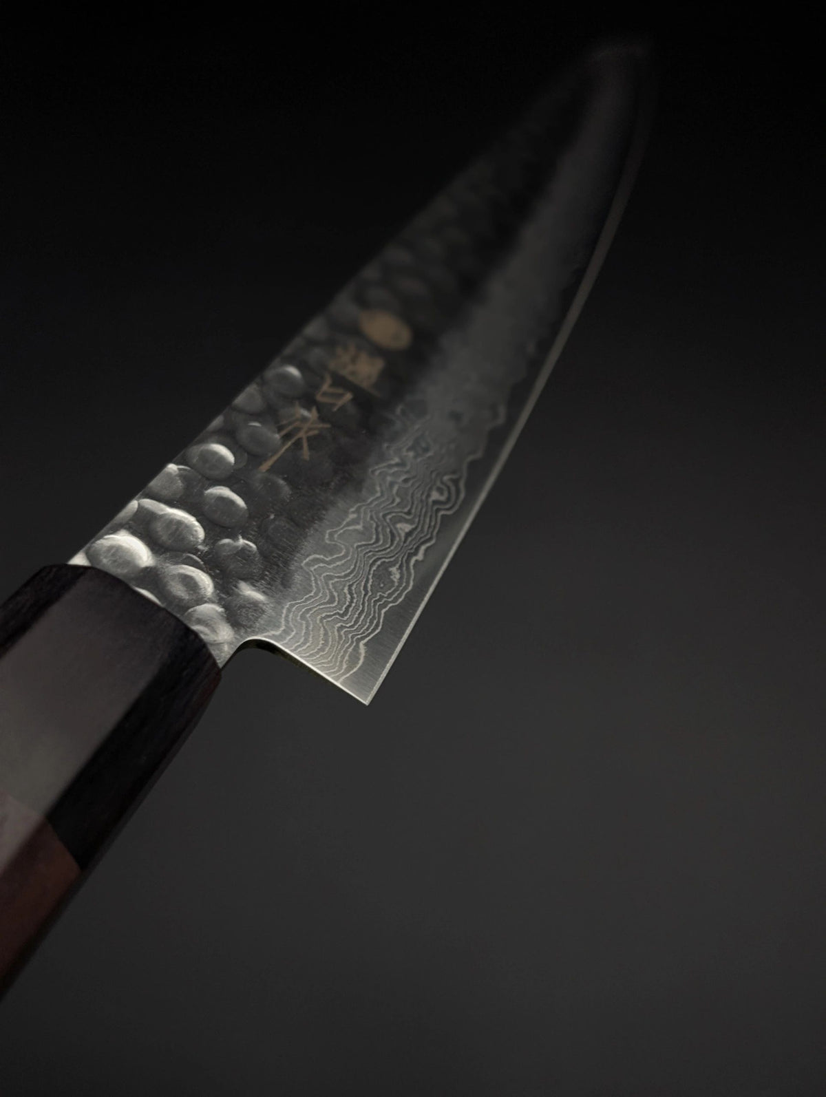 Higuchi VG10 Damascus Tsuchime Sujihiki 240 mm Pakka Handle