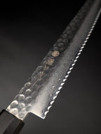 SKM Tamashi VG10 Damascus Tsuchime Serrated Knife 240mm