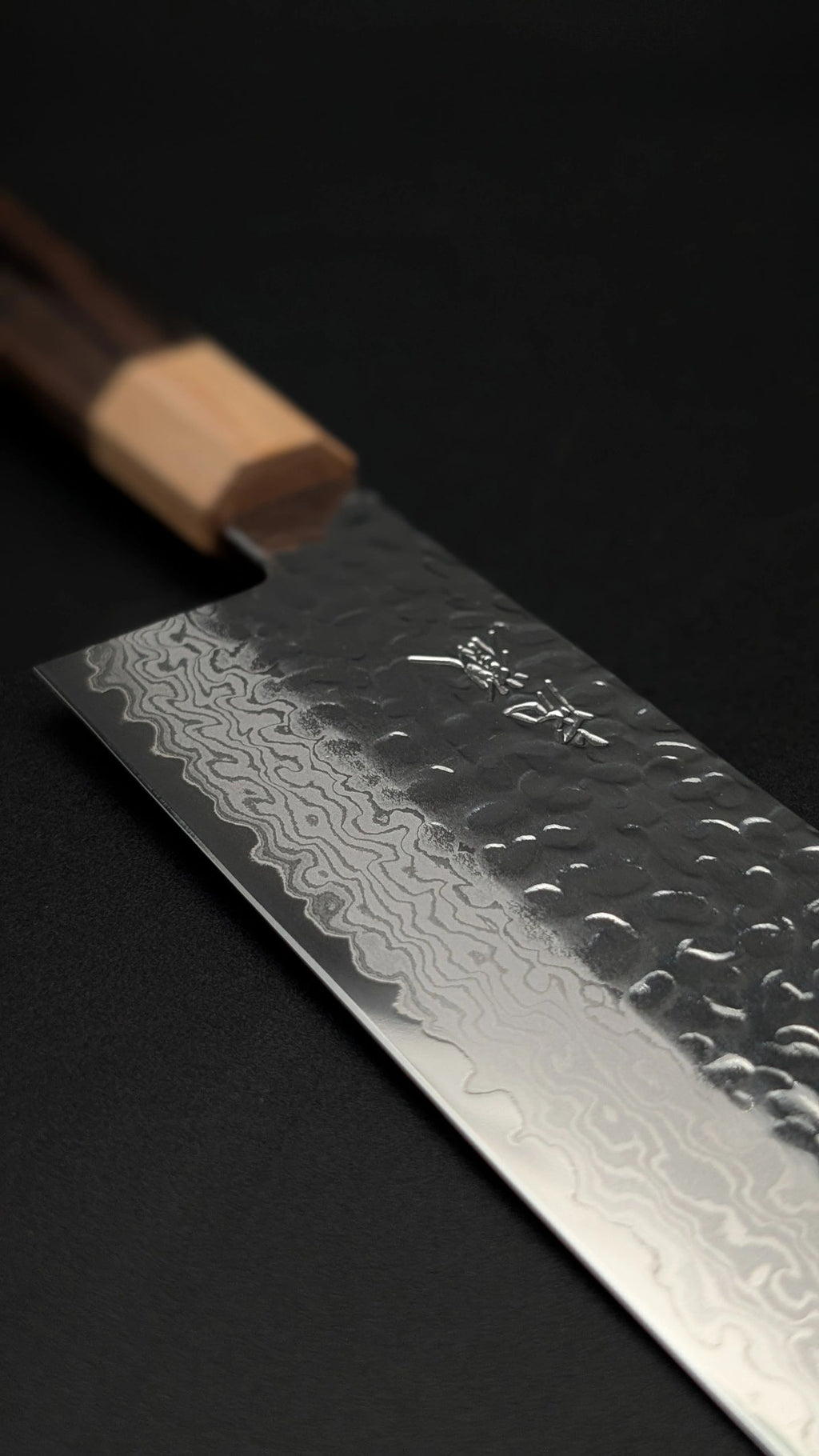 Kotetsu VG10 Damascus Nakiri 165mm – Teak Wood Handle