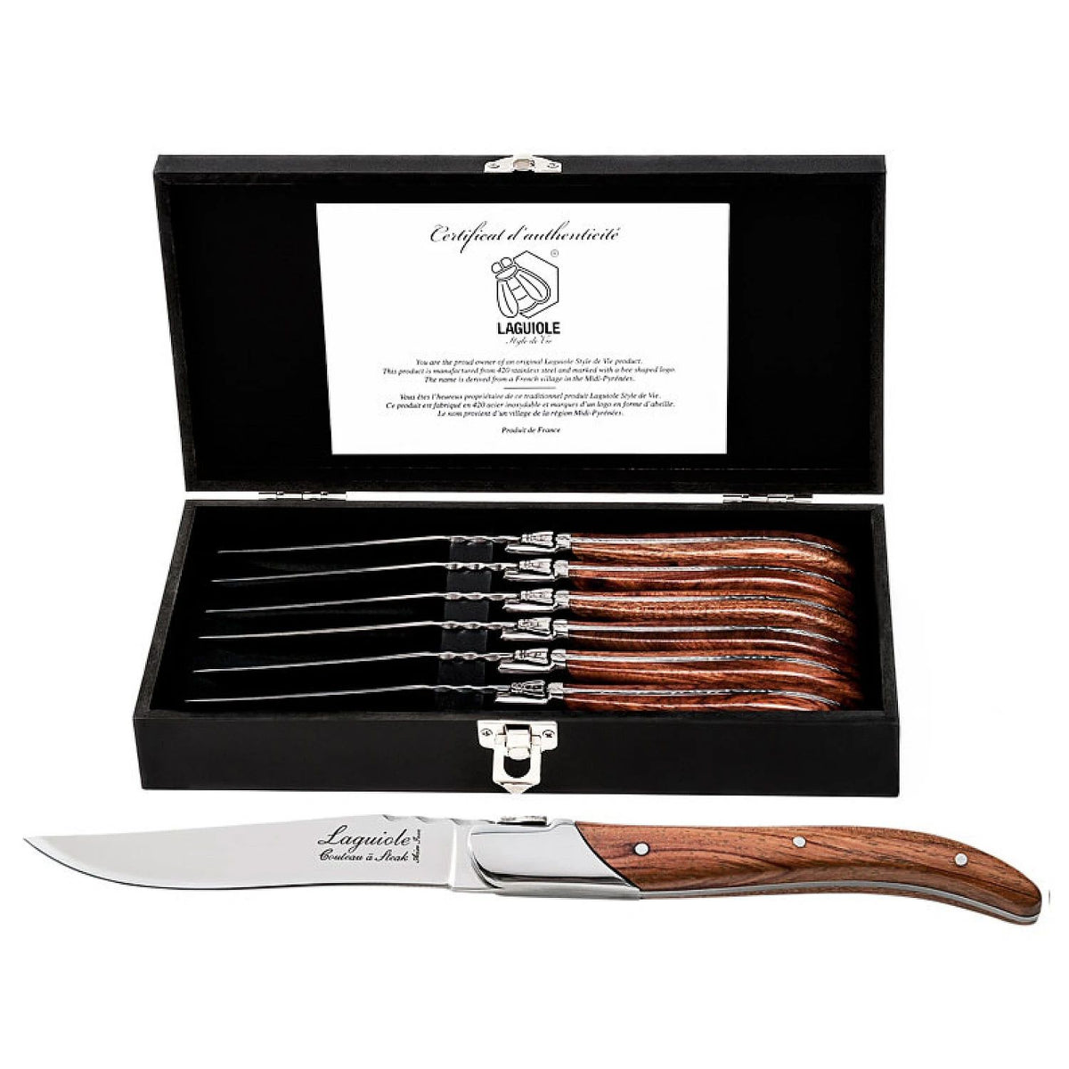 Laguiole Style de Vie Steak Knives Luxury Line Rosewood
