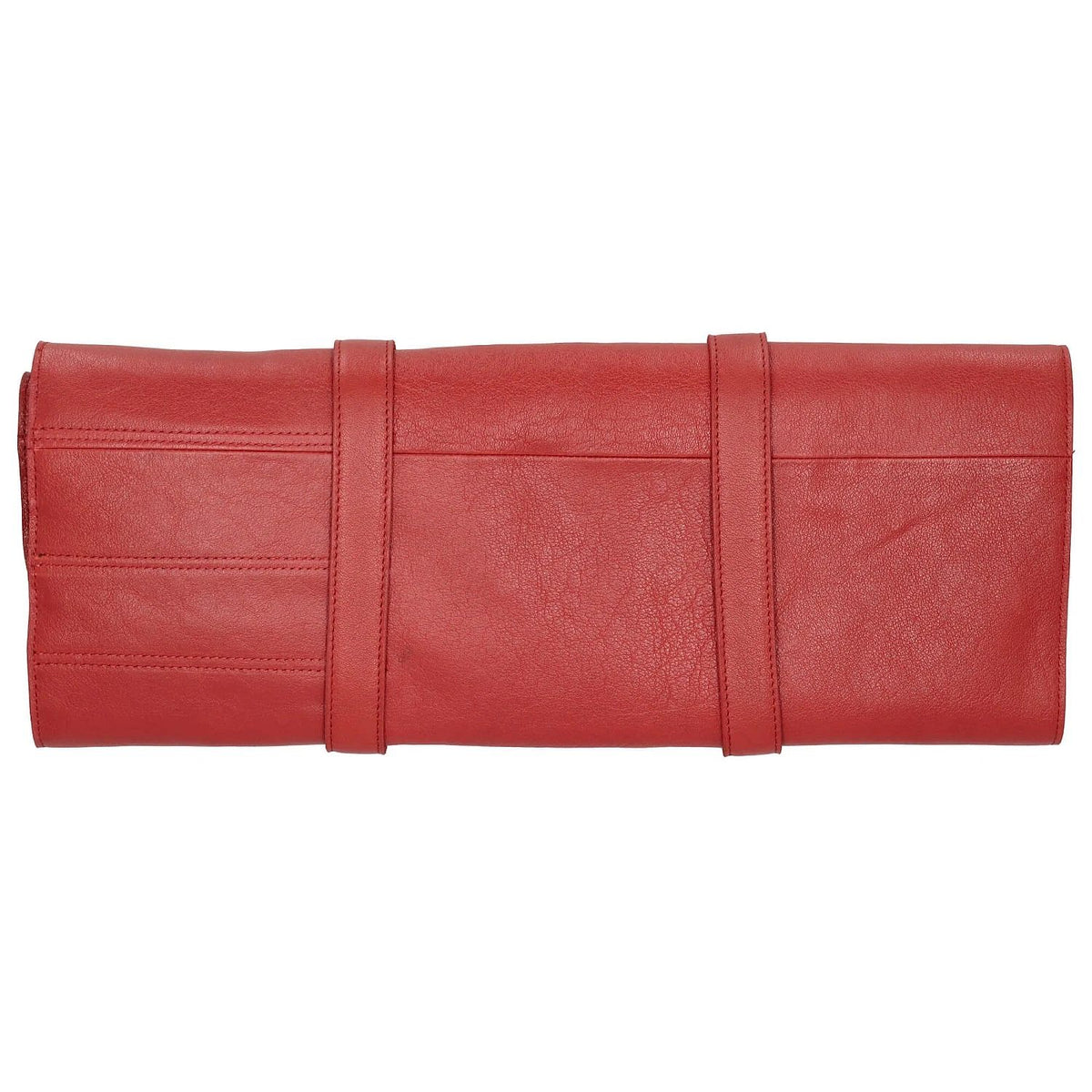 Leather Knife Case Red 9 Compartments + Tool Compartment