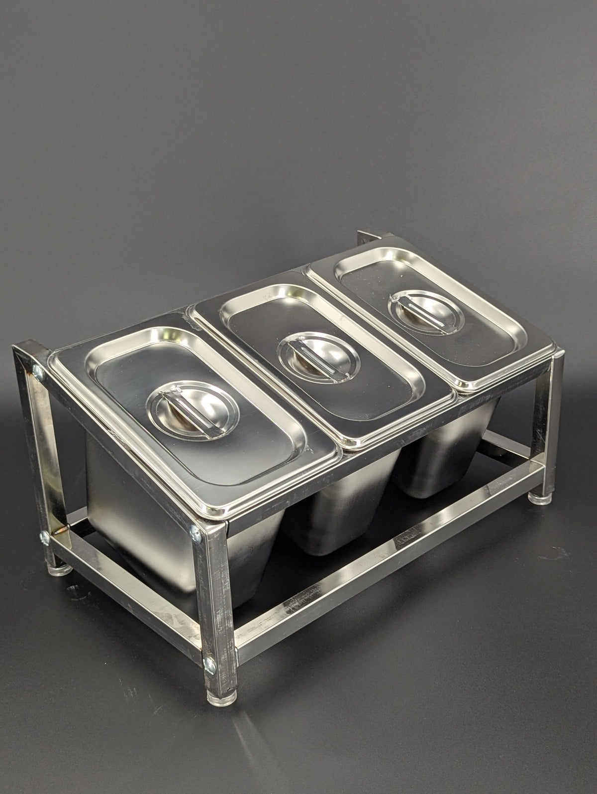 Stainless Steel Countertop Condiment Station – 3 × GN 1/9 Containers