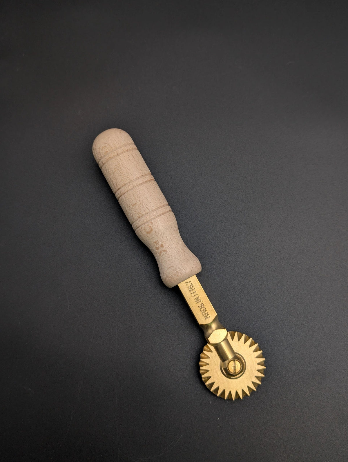 Festooned Pasta Cutter Wood Handle and Durable Brass Head