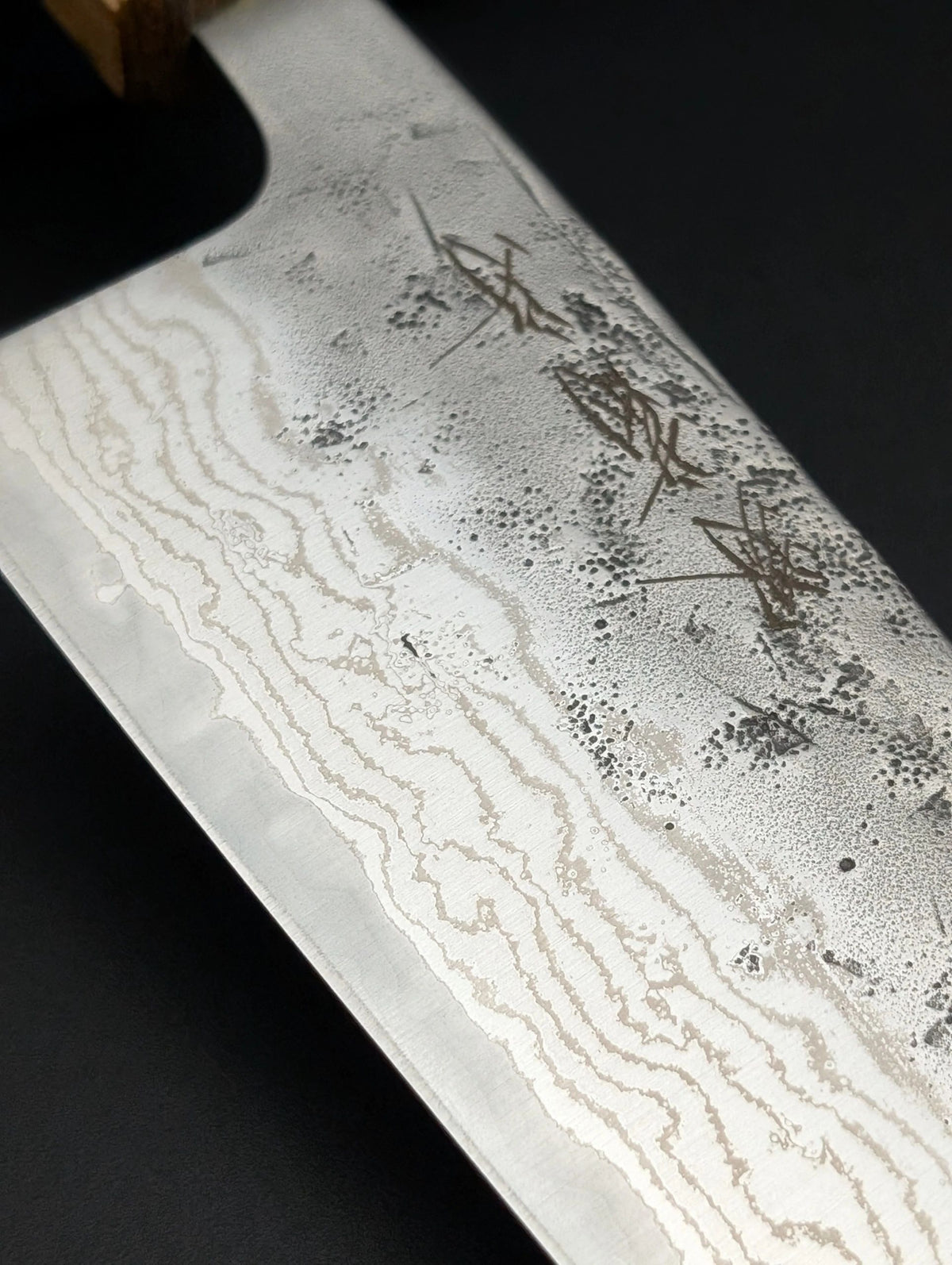 Sakai Kikumori NDS Sweedish steel Damascus Santoku OAK