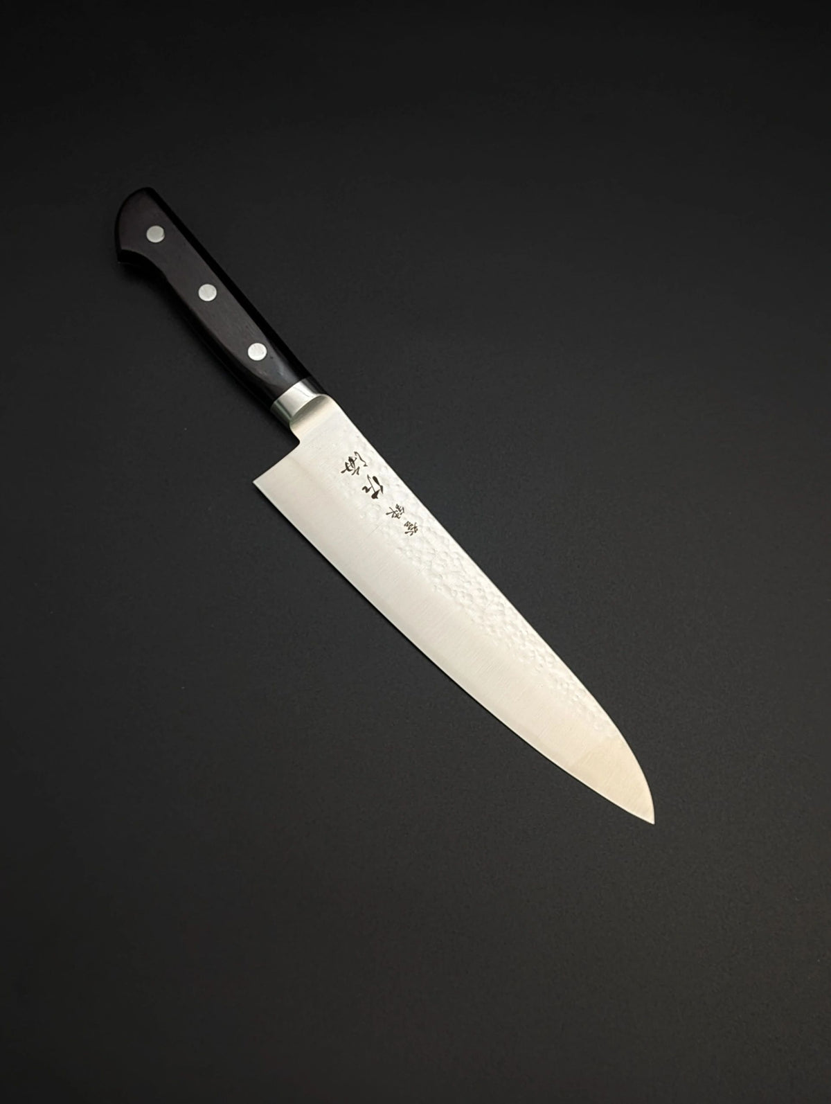 Touroku Sakai Gyuto 195mm – Stainless Monosteel | Tsuchime Finish | Black Pakka Handle