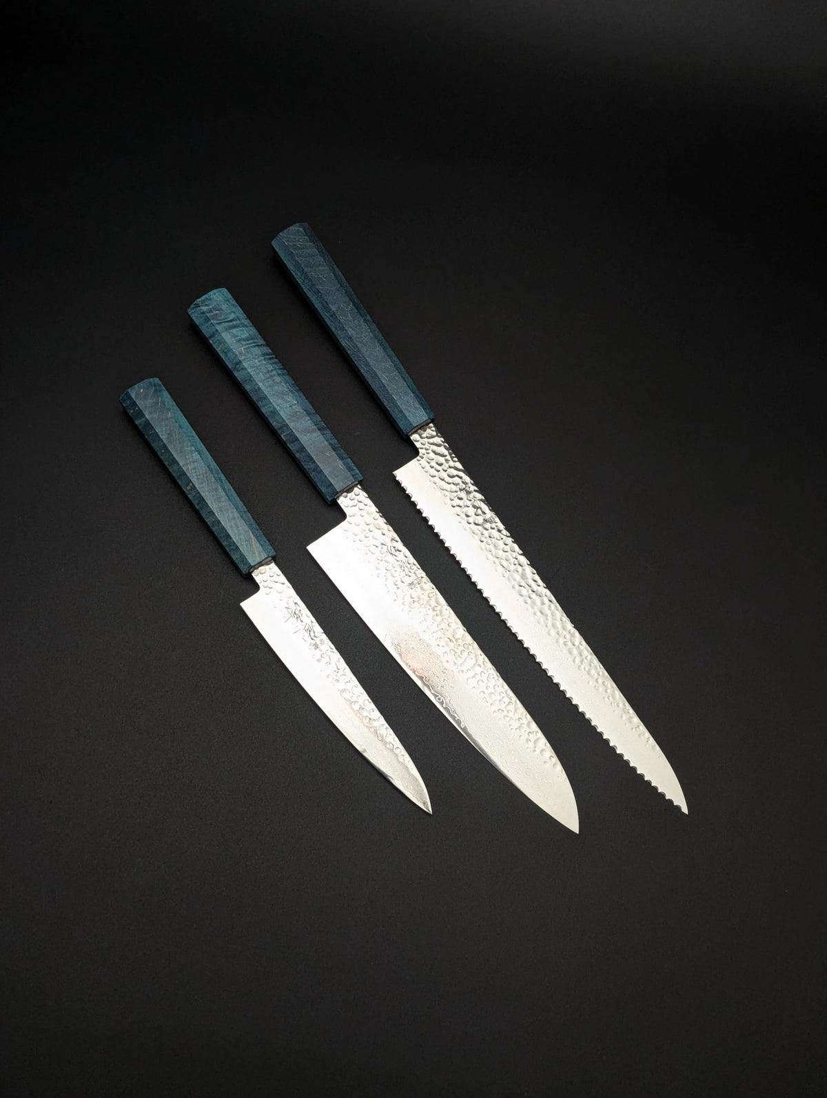 Touroku Sakai VG10 Damascus 3-Piece Knife Set – Azure Pakka Handle