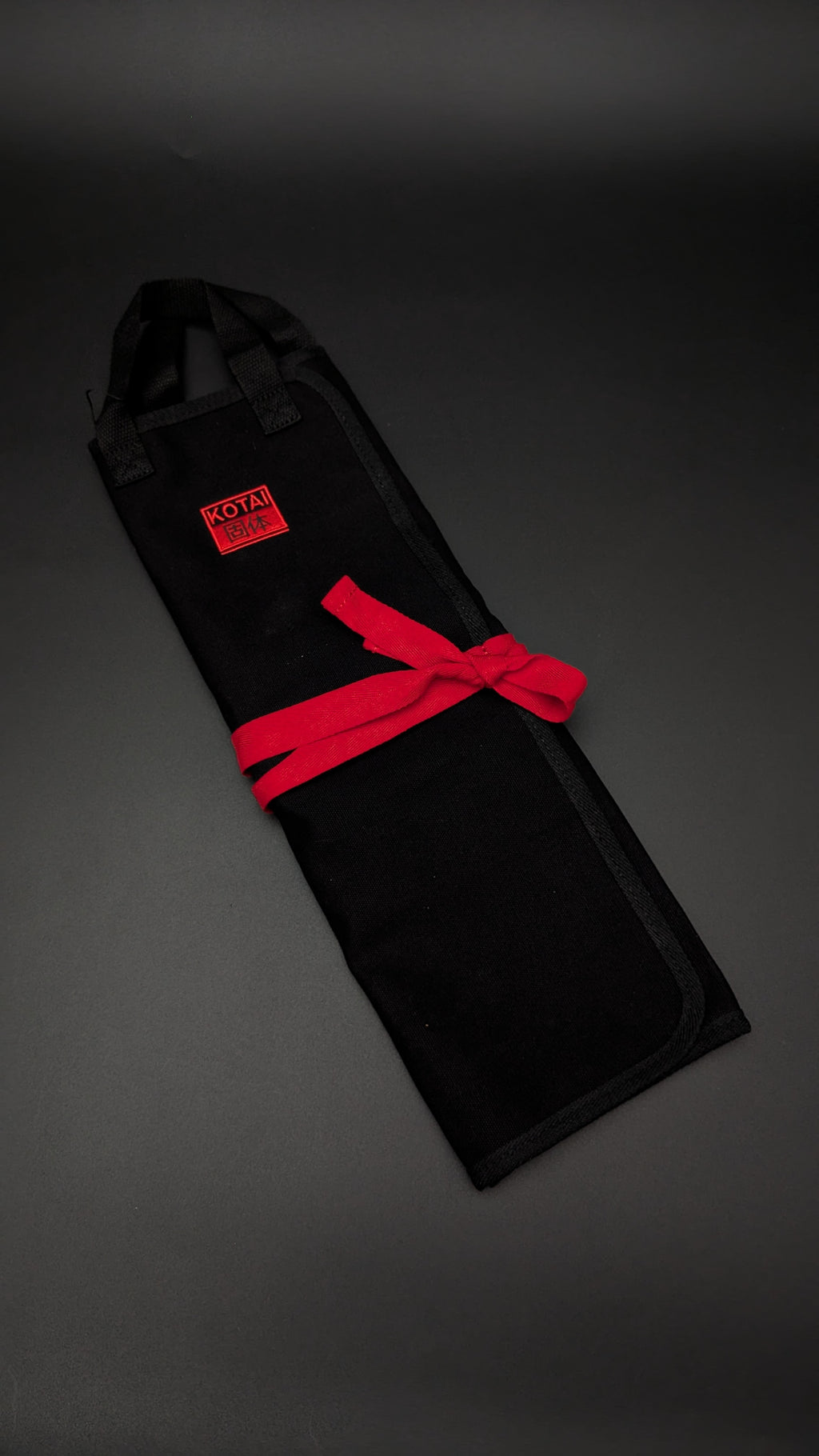KOTAI Cotton Knife Roll-Up Bag | 7 Slots – Black & Red