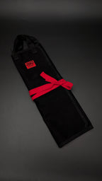 KOTAI Cotton Knife Roll-Up Bag | 7 Slots – Black & Red