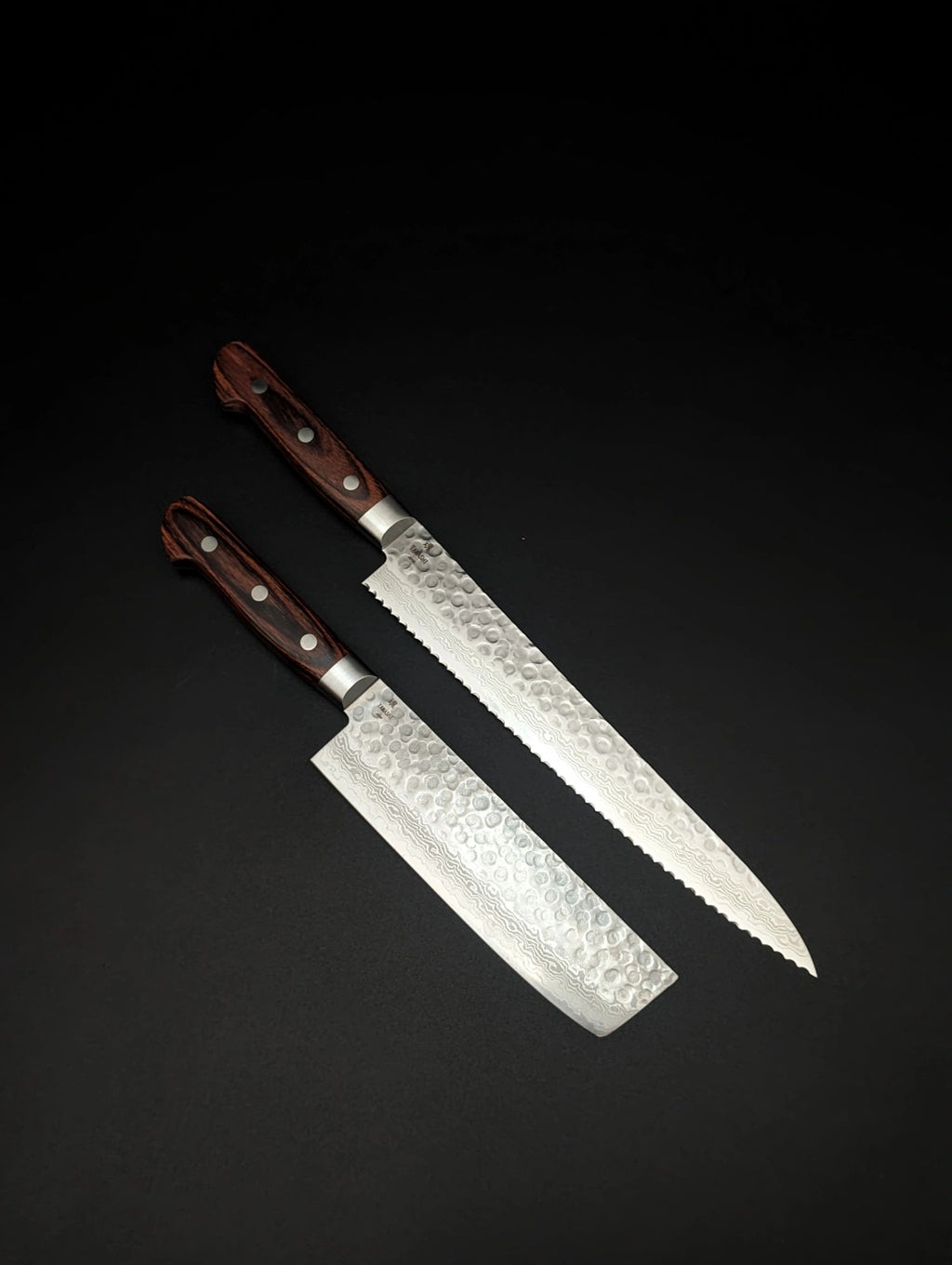 SKM Tamashi VG10 Damascus 2-Piece Knife Set – Nakiri 180mm & Bread Knife 240mm