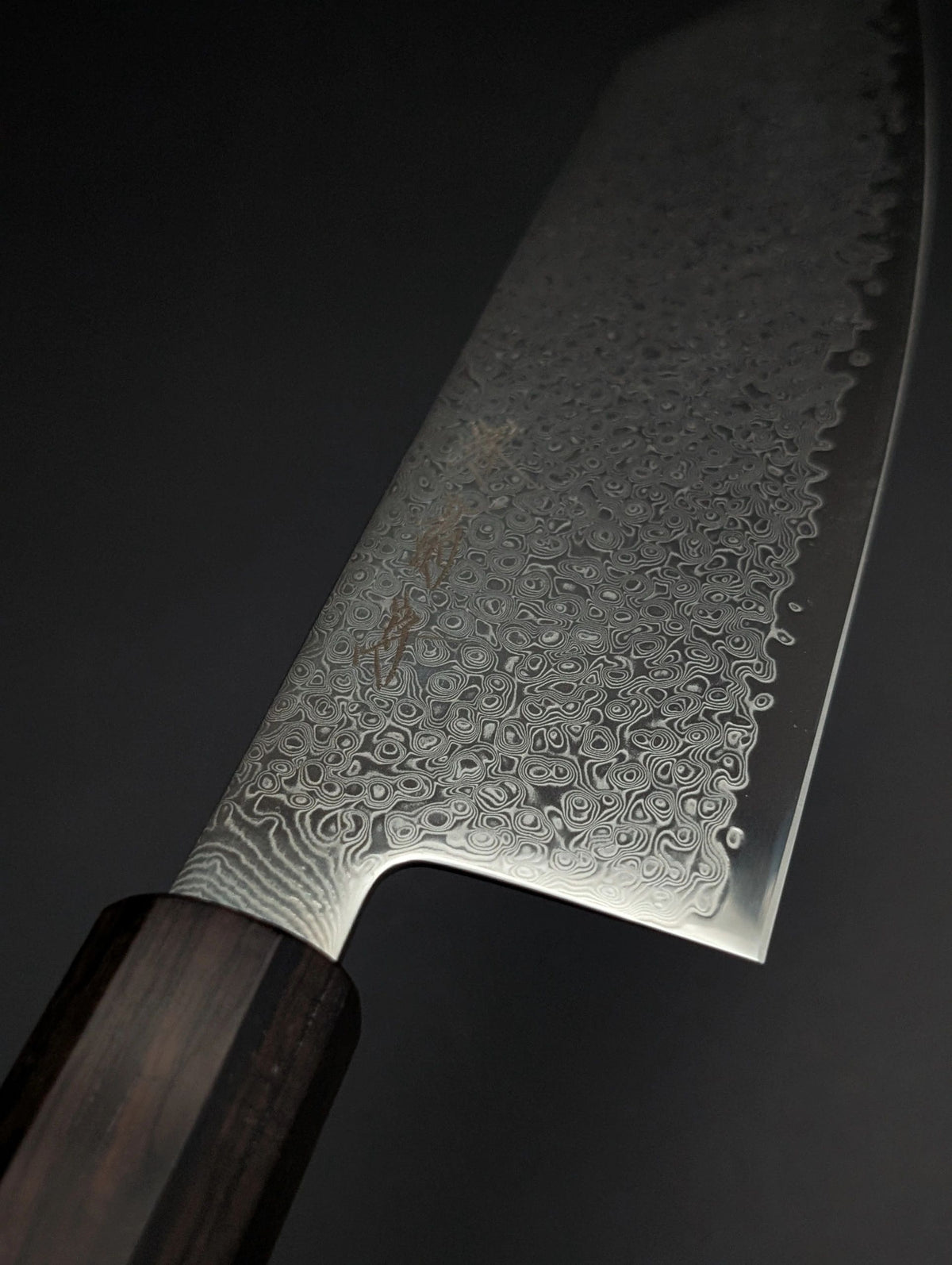 Sakai Kikumori OHS SG2 Damascus Kiritsuke Santoku 165mm – Ebony Handle