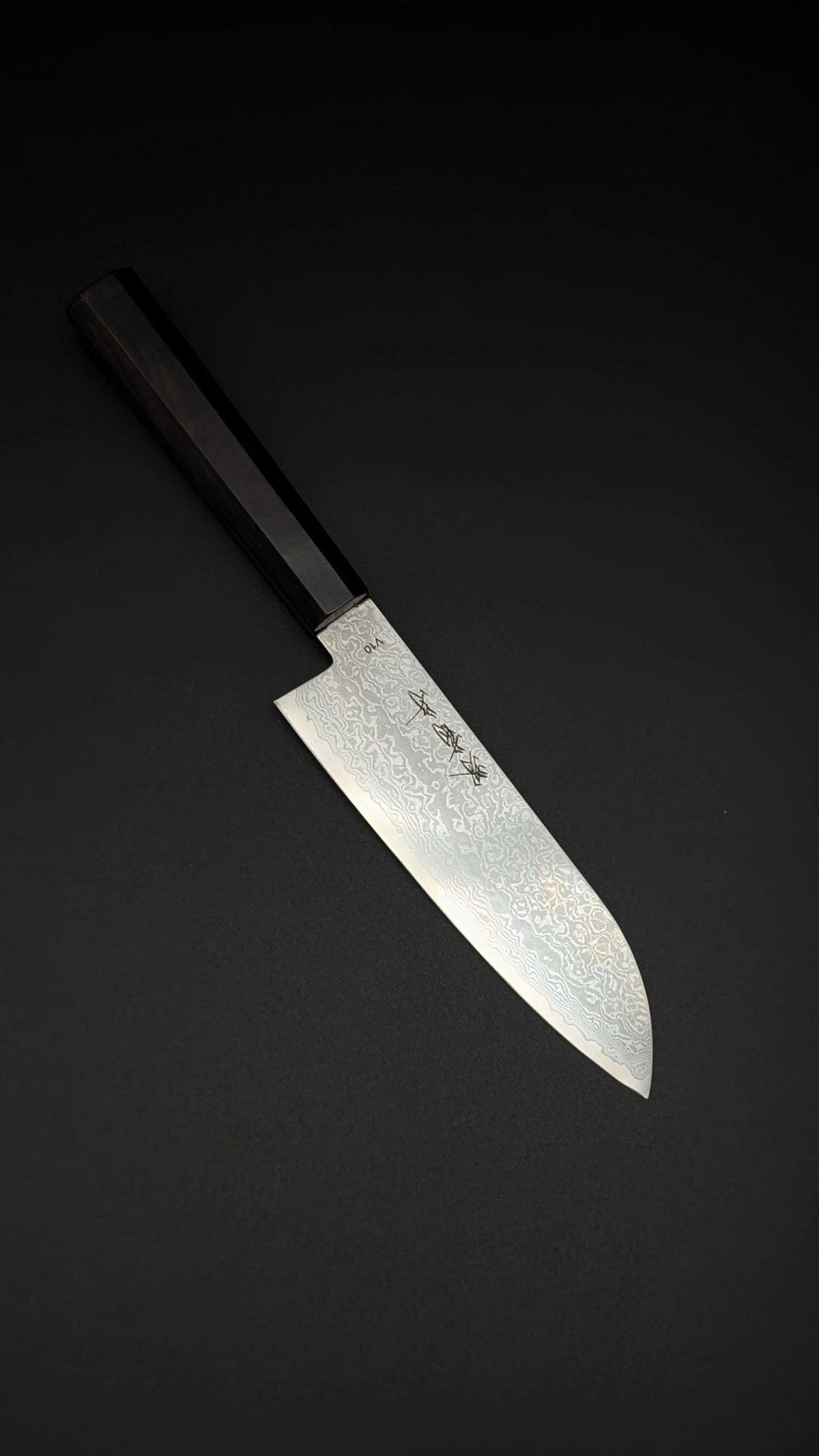 Sakai Kikumori 33V Santoku 180mm VG10 Damascus Ebony