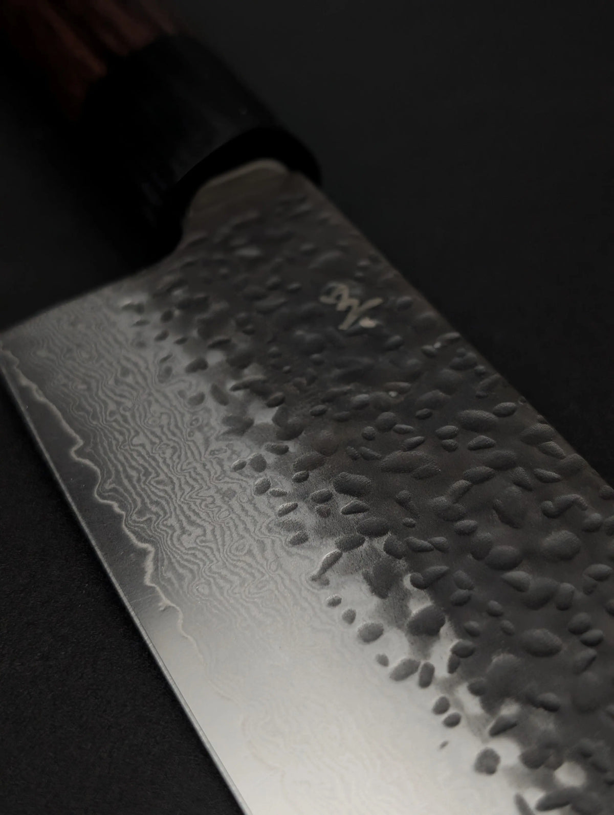 Shizu Gen VG10 Damascus Gyuto 240mm – Kurouchi Tsuchime – D-Shape Pakka Wood Handle