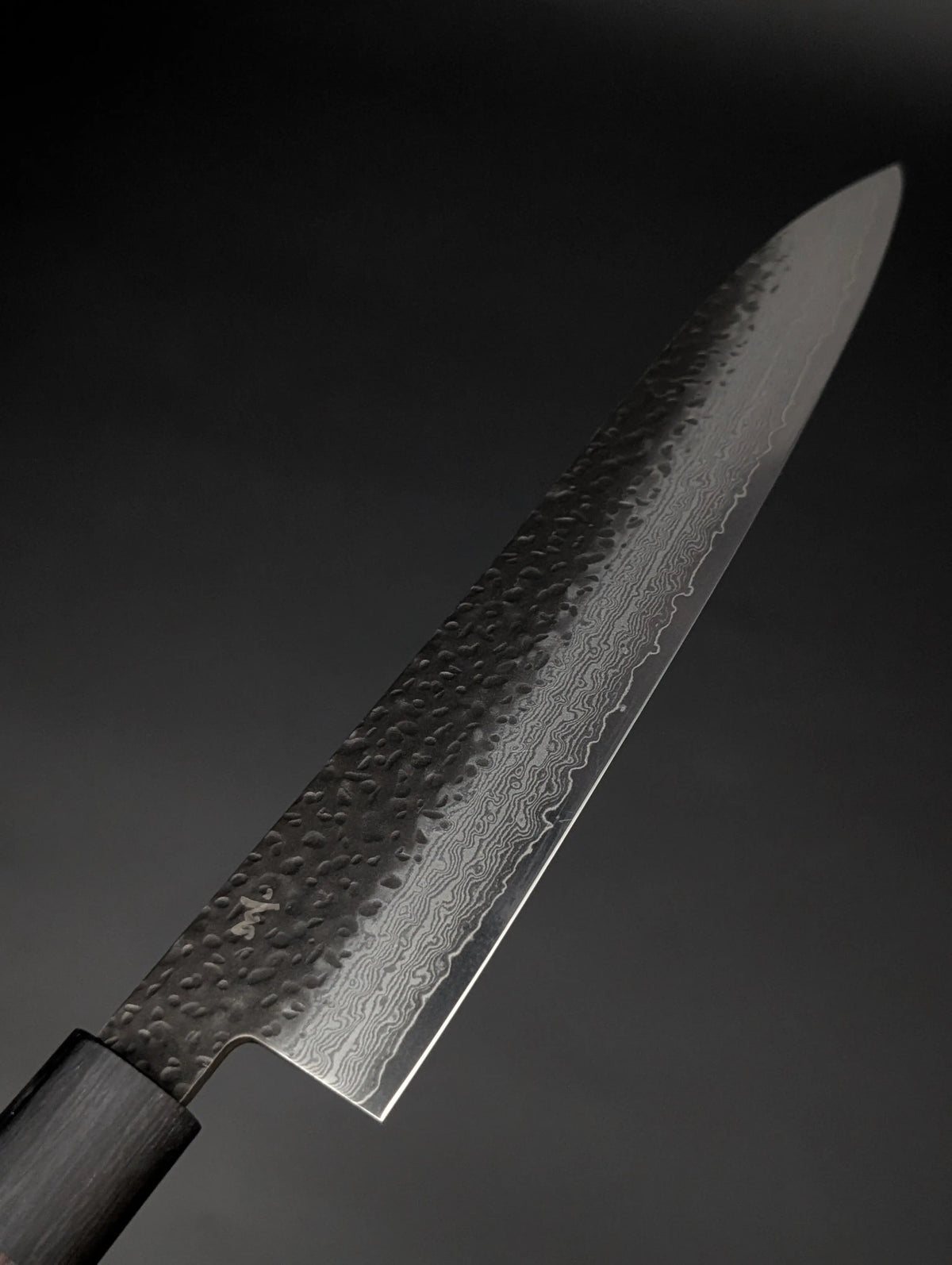 Shizu Gen VG10 Damascus Gyuto 240mm – Kurouchi Tsuchime – D-Shape Pakka Wood Handle