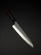 Shizu Gen VG10 Damascus Gyuto 240mm – Kurouchi Tsuchime – D-Shape Pakka Wood Handle