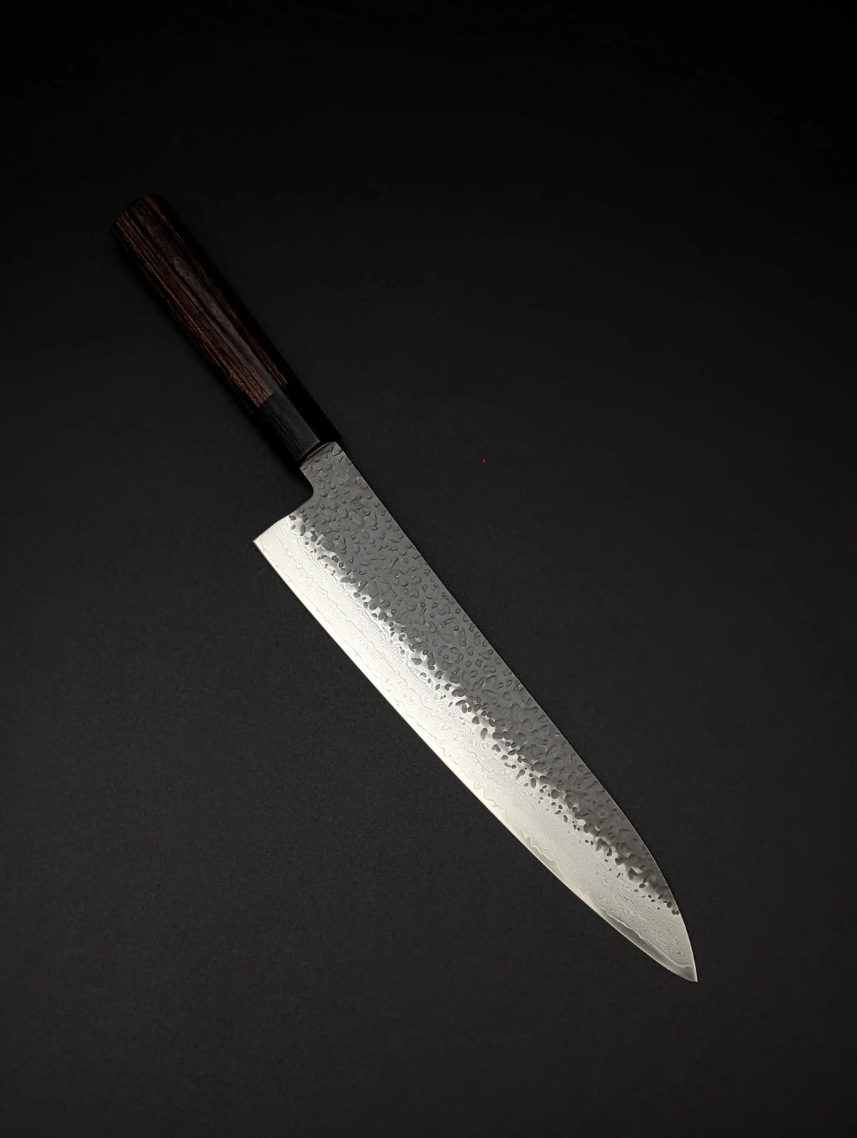 Shizu Gen VG10 Damascus Gyuto 240mm – Kurouchi Tsuchime – D-Shape Pakka Wood Handle
