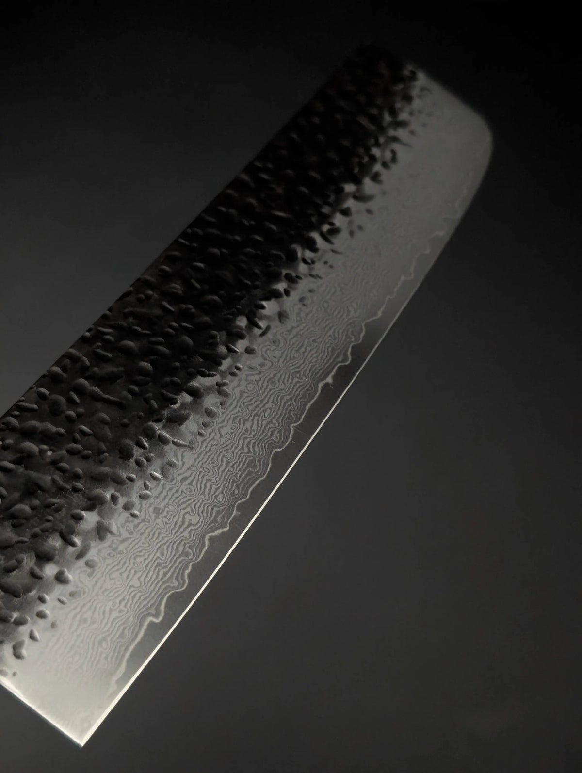 Shizu Gen VG10 Damascus Nakiri 160mm – Kurouchi Tsuchime – D-Shape Pakka Wood Handle