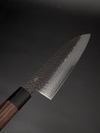 Shizu Gen VG10 Damascus Santoku 180mm – Kurouchi Tsuchime – D-Shape Pakka Wood Handle