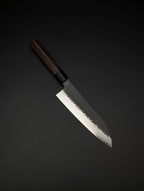 Shizu Gen VG10 Damascus Santoku 180mm – Kurouchi Tsuchime – D-Shape Pakka Wood Handle