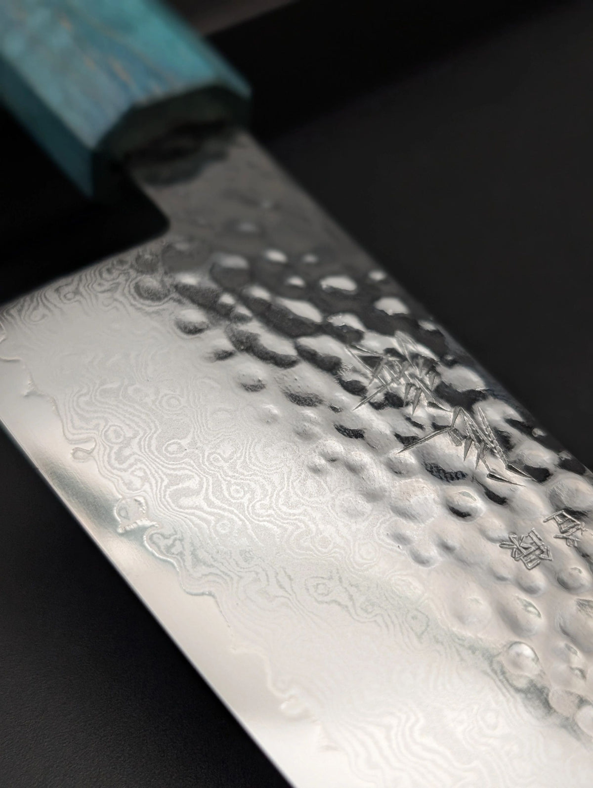 Touroku Sakai Santoku 165mm VG10 Damascus – Blue Pakka Handle