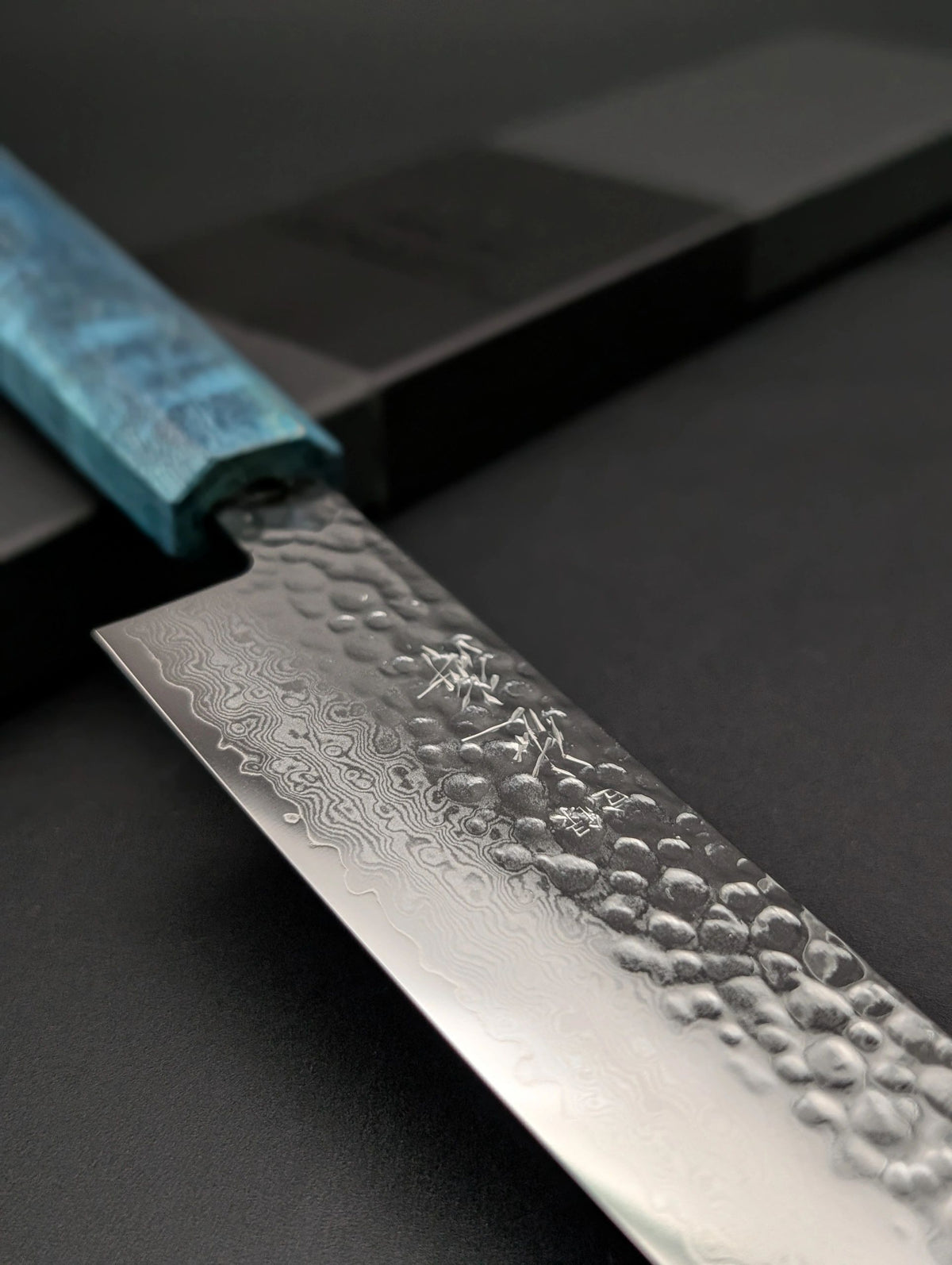 Touroku Sakai Sujihiki 240mm VG10 Damascus – Blue Pakka Handle