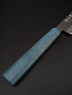 Touroku Sakai Yukage VG10 Damascus Serrated Knife 240mm – Blue Pakka Handle