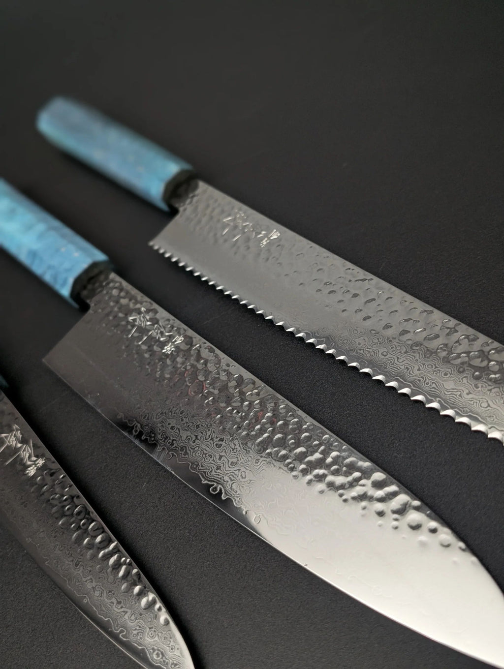Touroku Sakai VG10 Damascus 3-Piece Knife Set – Azure Pakka Handle