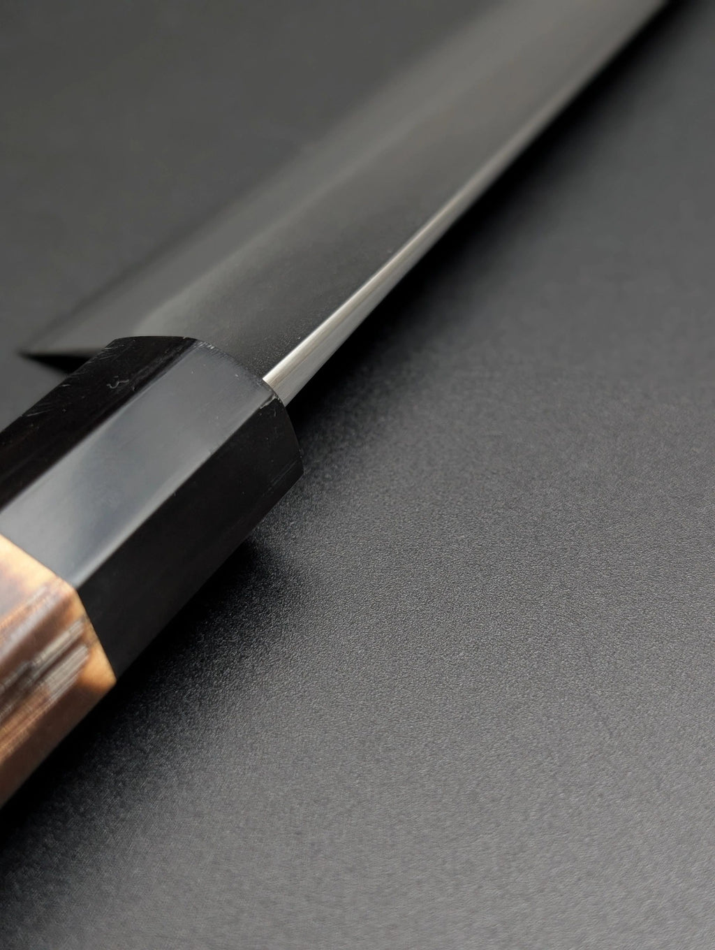 Yoshikane Gyuto 210mm – White #2 Carbon Steel, Stainless Clad, Nashiji Finish, Chestnut Handle
