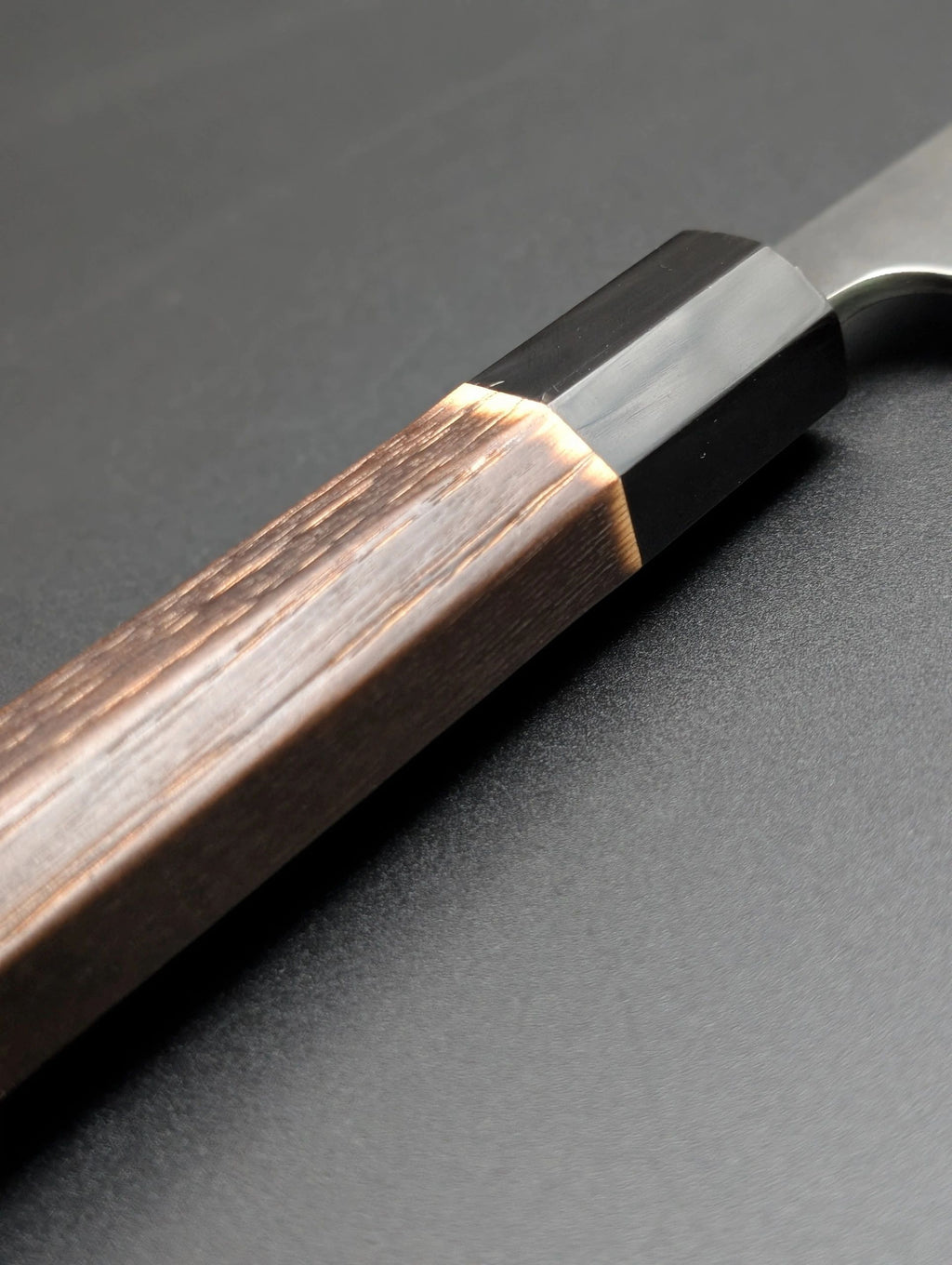 Yoshikane Gyuto 210mm – White #2 Carbon Steel, Stainless Clad, Nashiji Finish, Chestnut Handle
