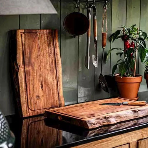 Forged Cutting Board Acacia Wood 55 x 35 x 3.5 cm