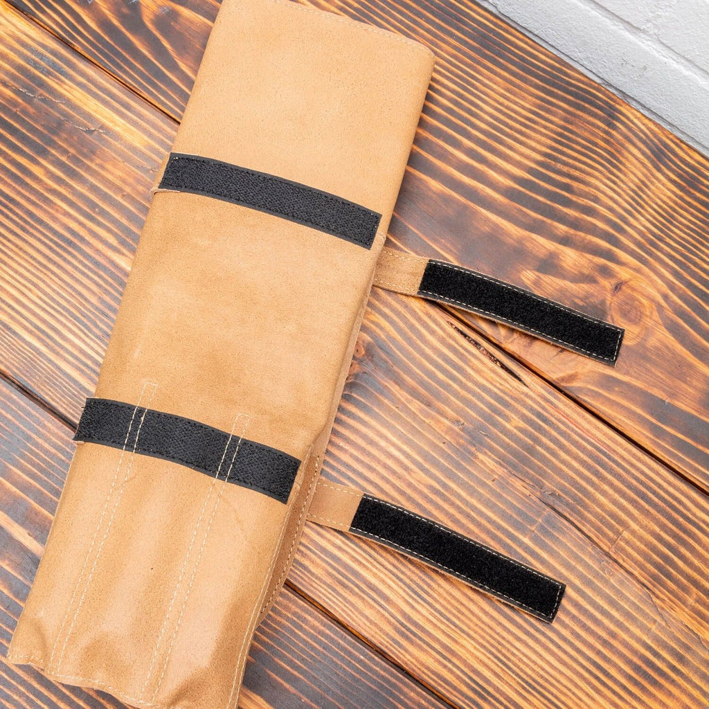 Leather Knife Folder Brown 7 compartment