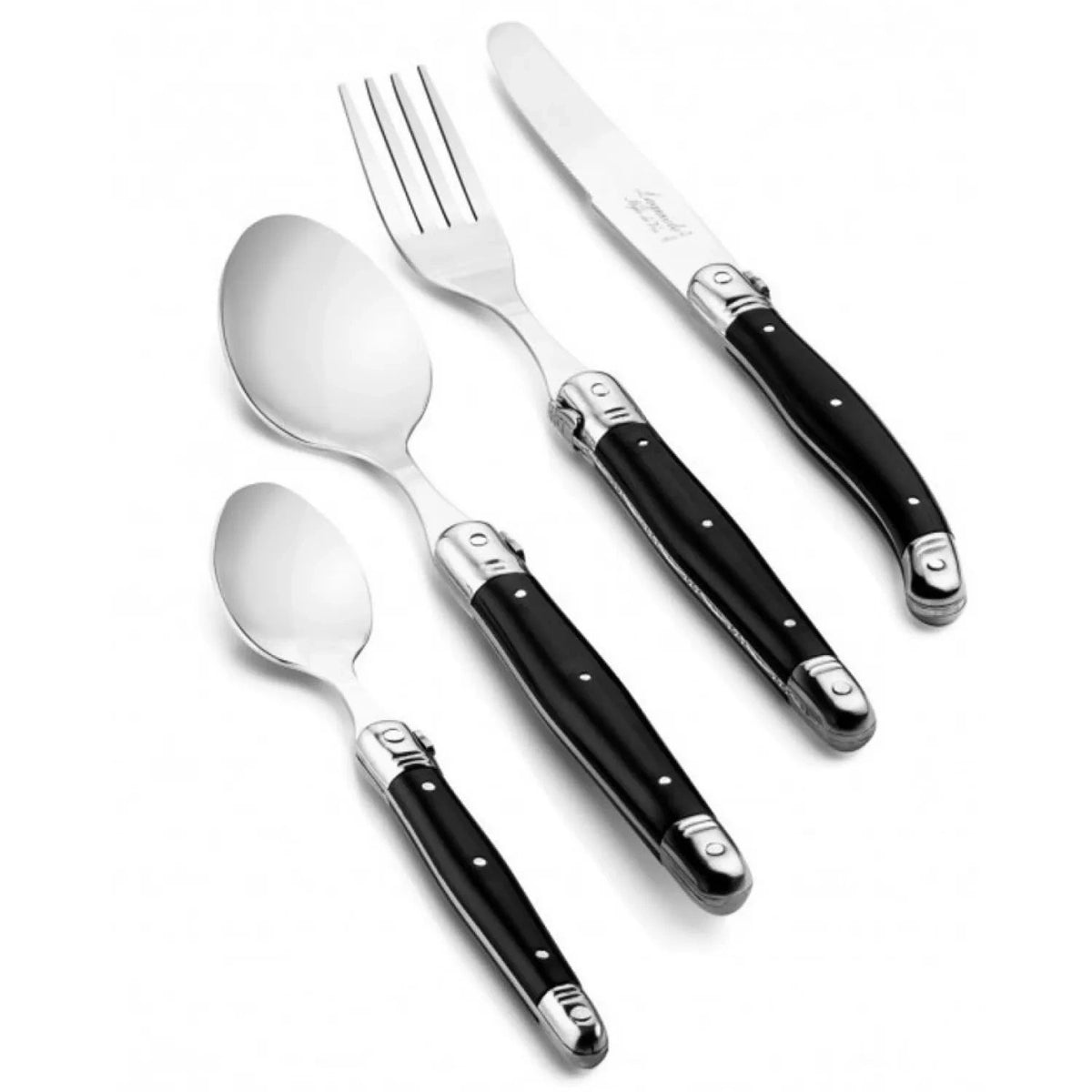 Laguiole Style de Vie Premium Cutlery Set Black 24-Piece