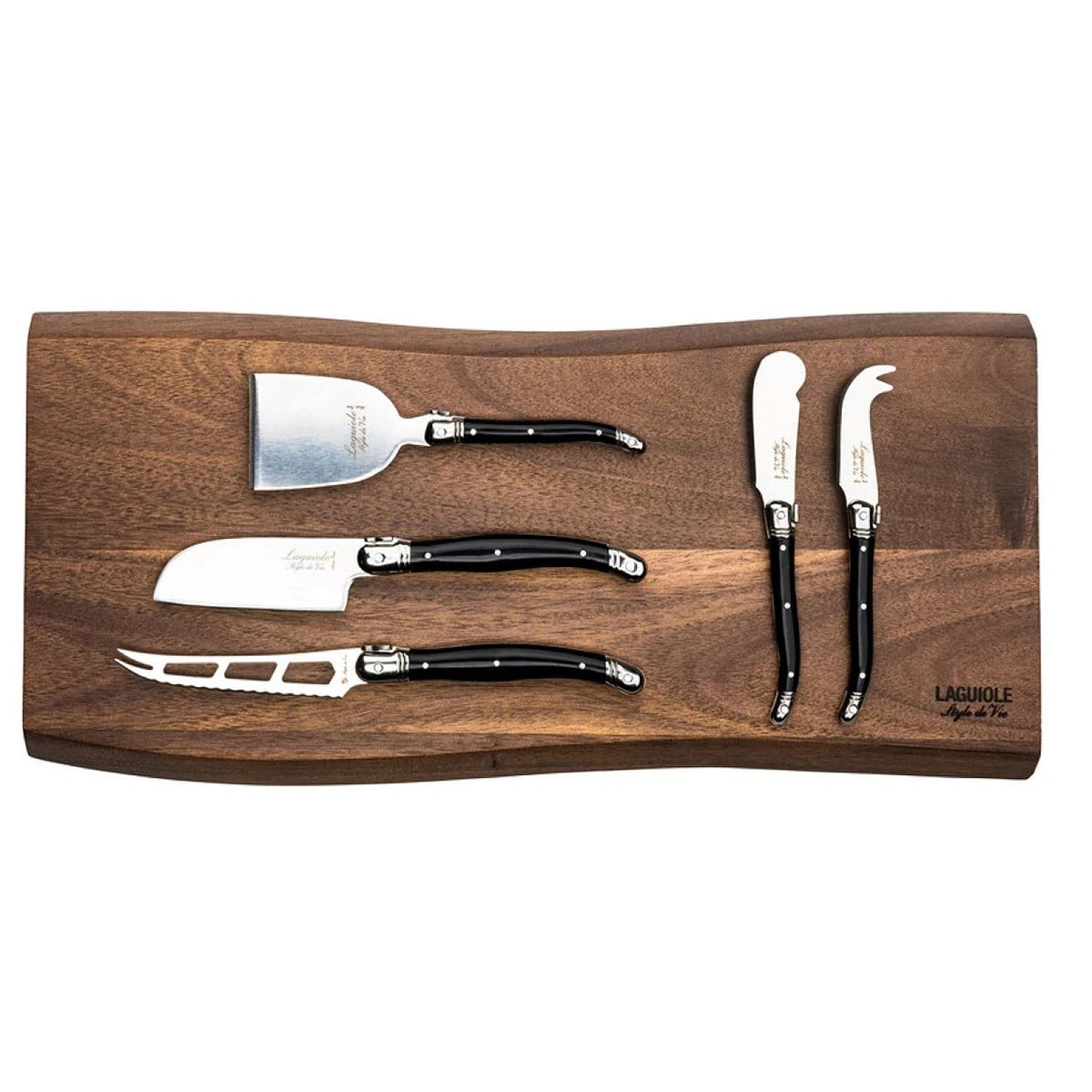 Laguiole Serving Board With 5 Cheese Knives