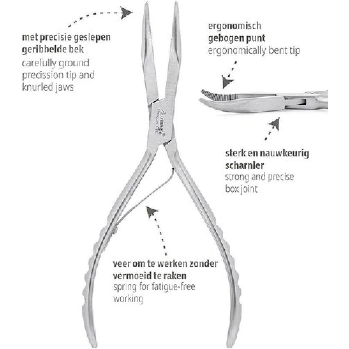 Triangle Fish Bone Pliers Stainless Steel Curved
